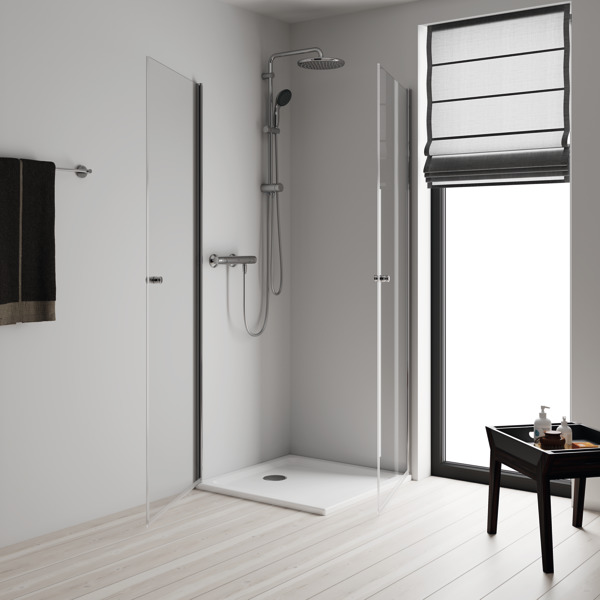 Sistem de dus flexibil cu divertor GROHE Vitalio Start250, cap dus 25 cm, brat 39 cm, montaj pe perete, metal, crom