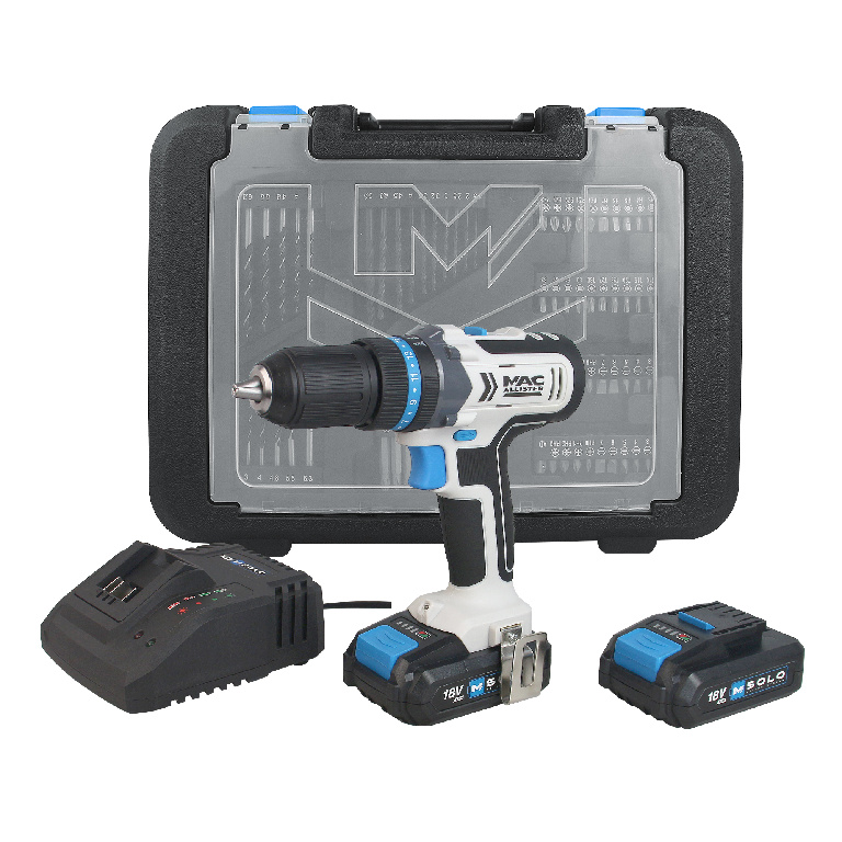 Masina de gaurit si insurubat Mac Allister SOLO MCD18-LI-2, 18V, 2Ah, 1500rpm, 71 accesorii