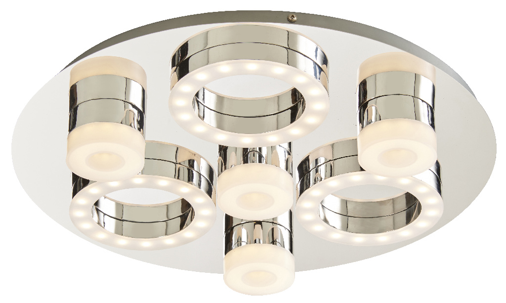 Plafoniera LED GOODHOME Circus, 18.3W, 2100lm, 4000K, crom