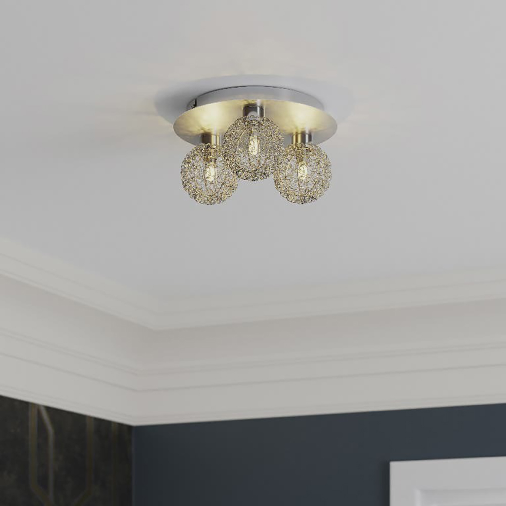 Lampa GOODHOME Phaidros, 3 x G9, 25W, metal, crom
