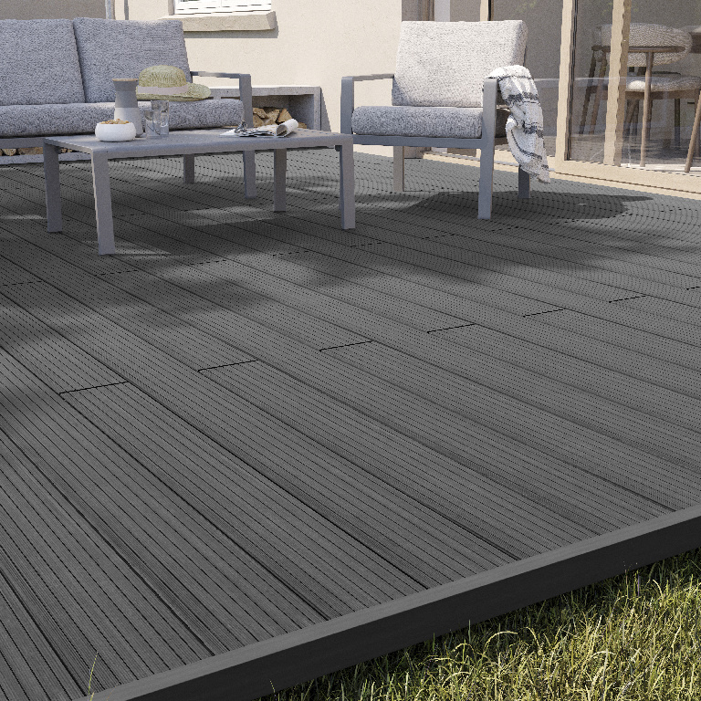 Profil de inchidere Klikstrom Neva Premium, compozit, 220 x 4 cm, gri
