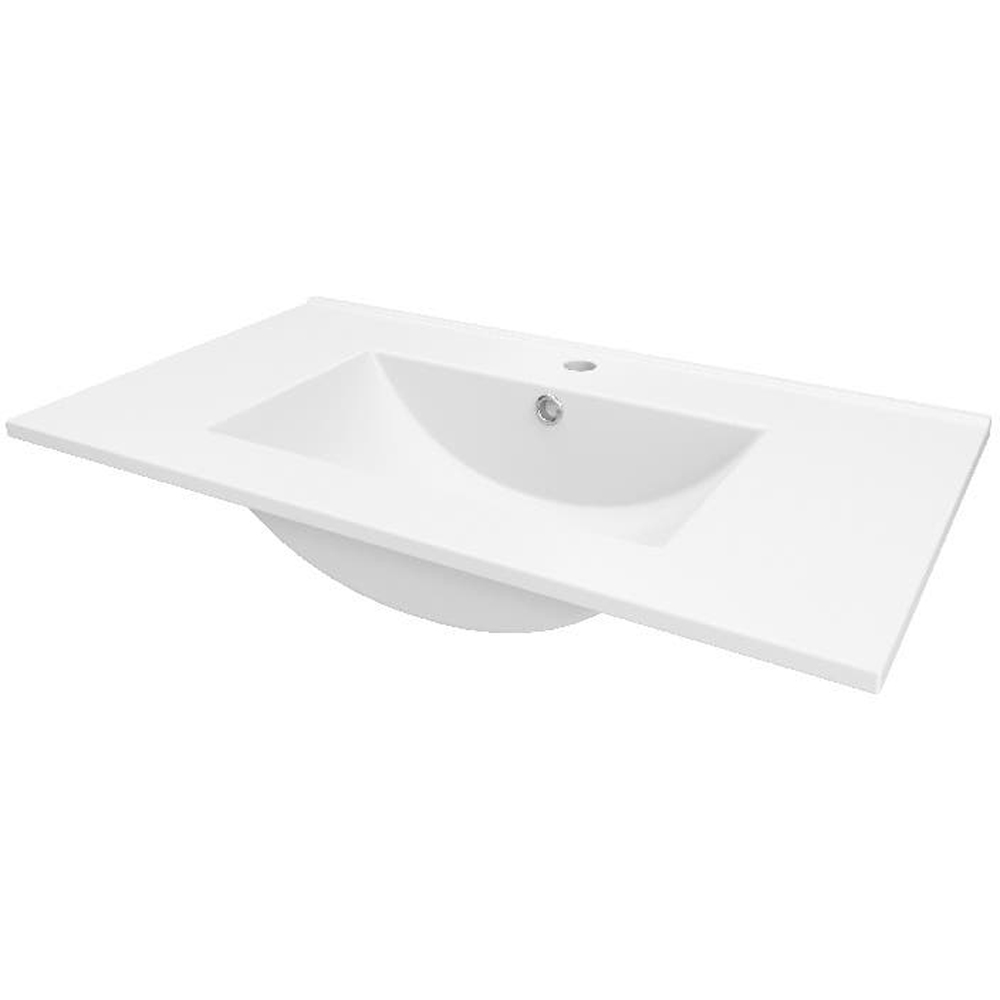 Lavoar baie GOODHOME Aruna, ceramica, 81.5 x 46.5 cm, alb