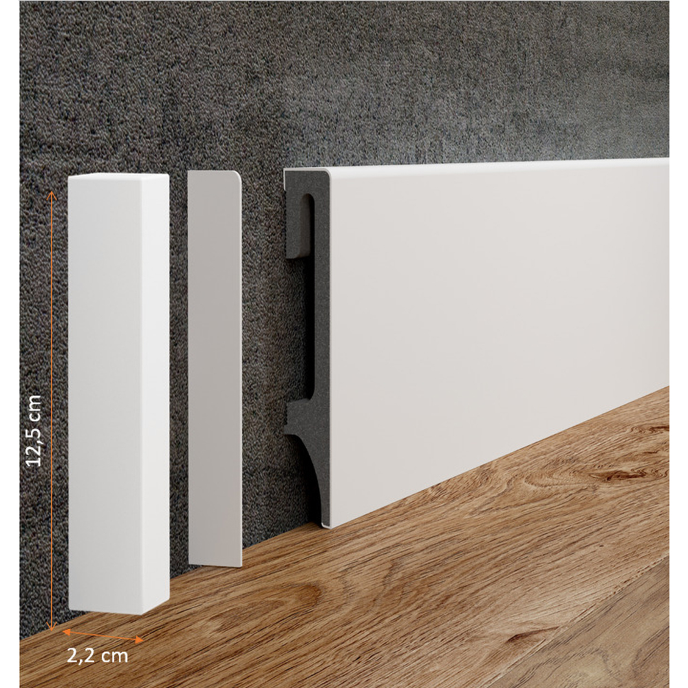 Bloc universal plinte VOX Espumo, PVC, 12.5 x 2.2 cm, 2 bucati, alb