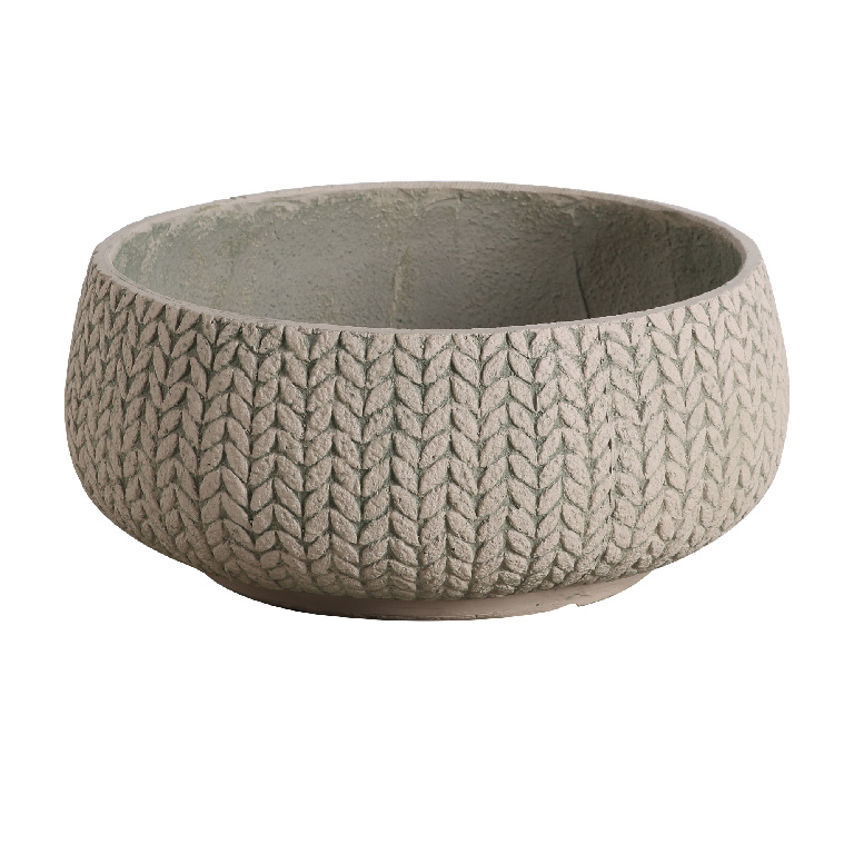 Ghiveci din fibra de lut, bej, forma rotunda, 37 cm diametru Verve