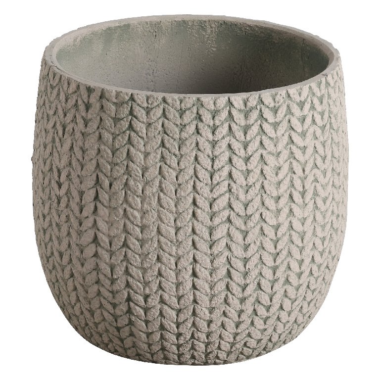 Ghiveci din fibra de lut, bej, forma rotunda, 29 cm diametru  Verve