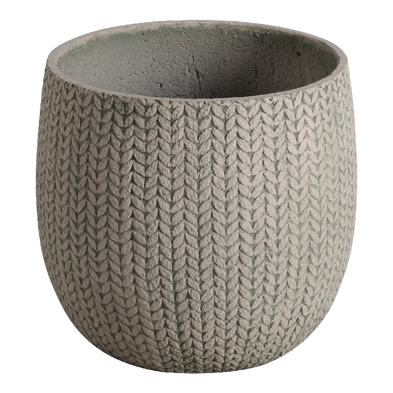 Ghiveci din fibra de lut, bej, forma rotunda, 36.5 cm diametru  Verve