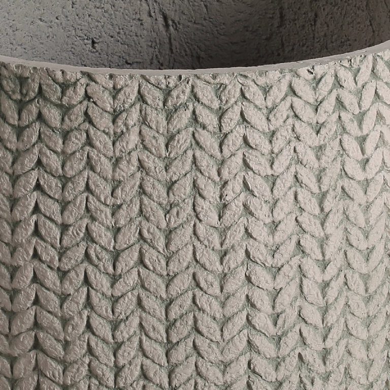 Ghiveci din fibra de lut, bej, forma rotunda, 36.5 cm diametru  Verve