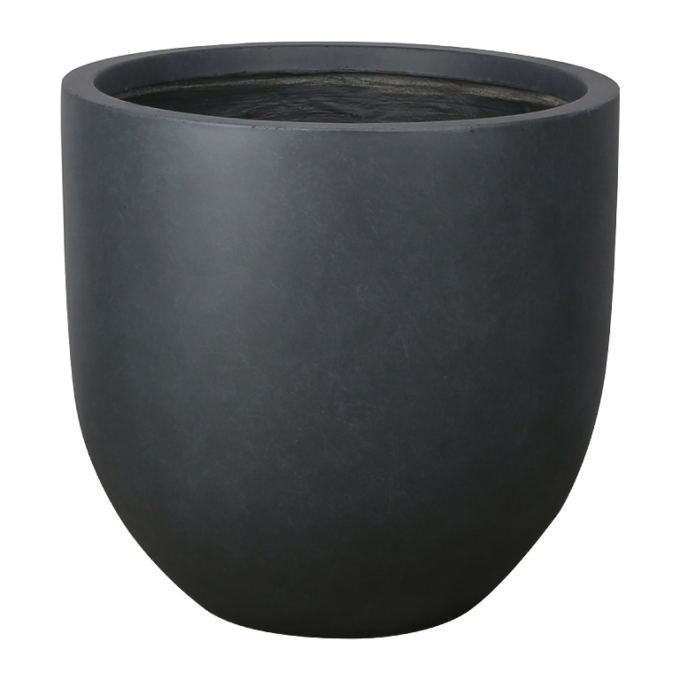 Ghiveci flori VERVE, fibra de lut, D 42 cm, negru