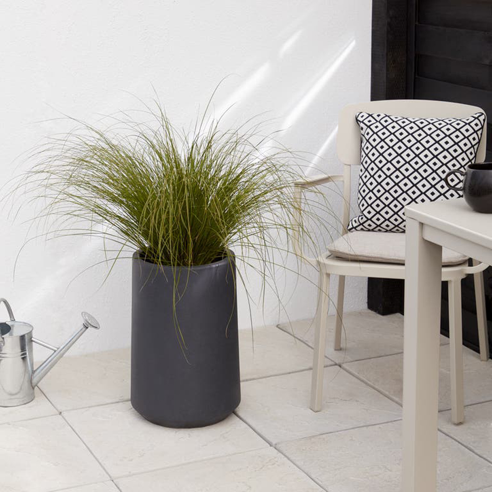 Ghiveci flori VERVE Ammer, lut, D 28 cm, gri inchis