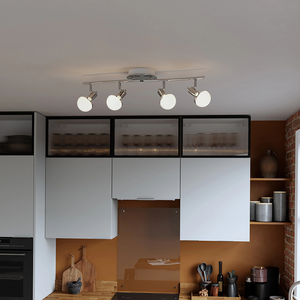 Spot LED integrat Panacea GOODHOME, 4 becuri, 4.5 W, 2000 lm, crom