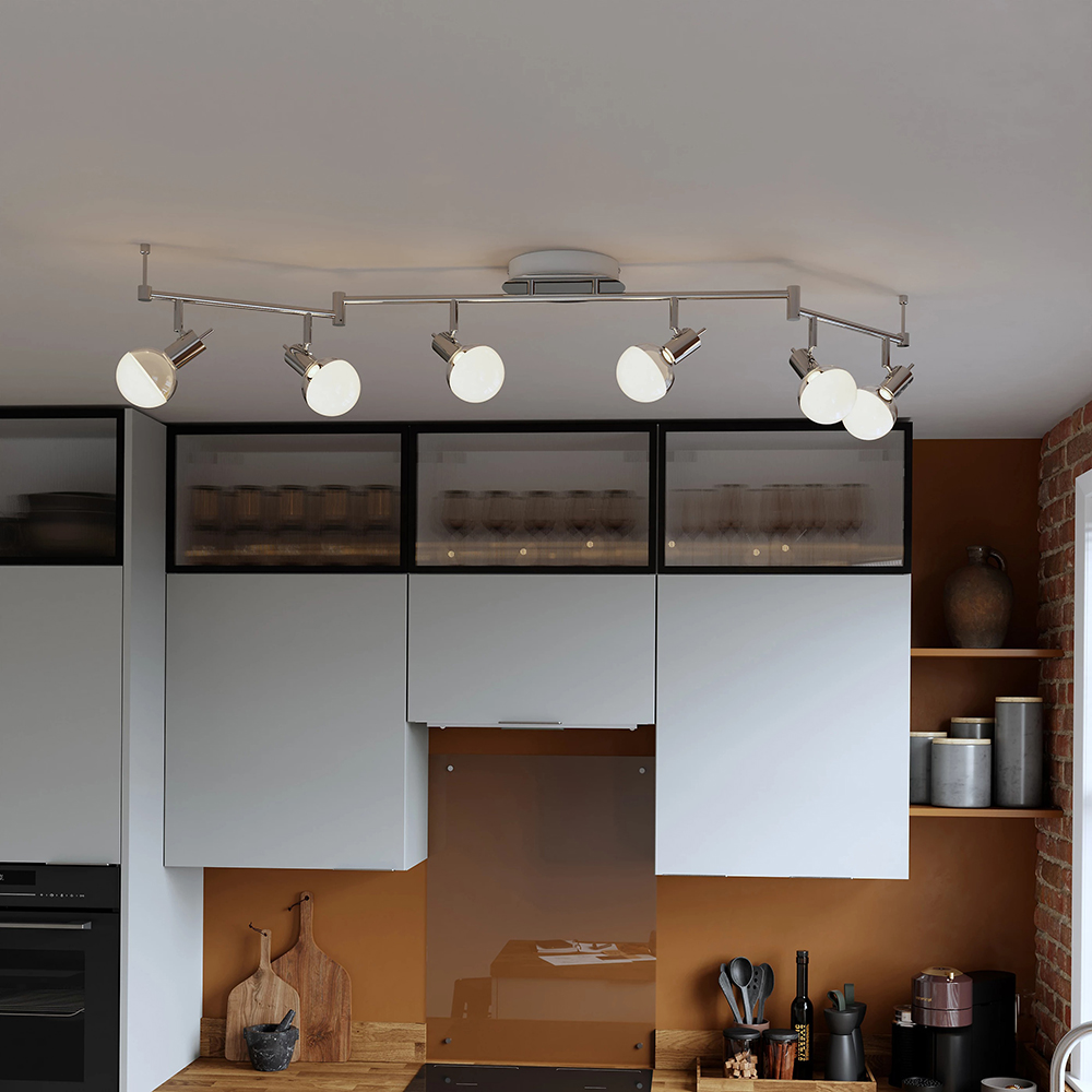 Spot LED integrat Panacea GOODHOME, 6 becuri, 4.5W, 500 lm, crom