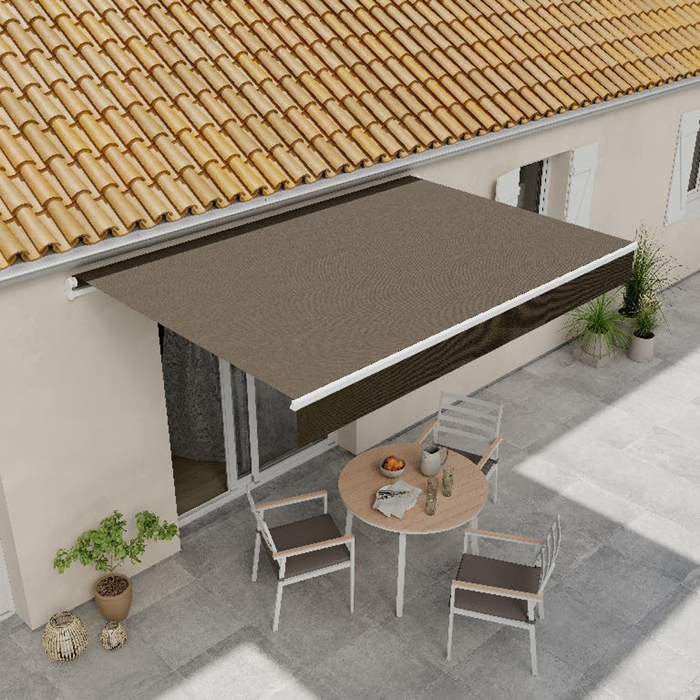 Copertina retractabila BLOOMA, aluminiu, 250 x 200 cm, maro taupe