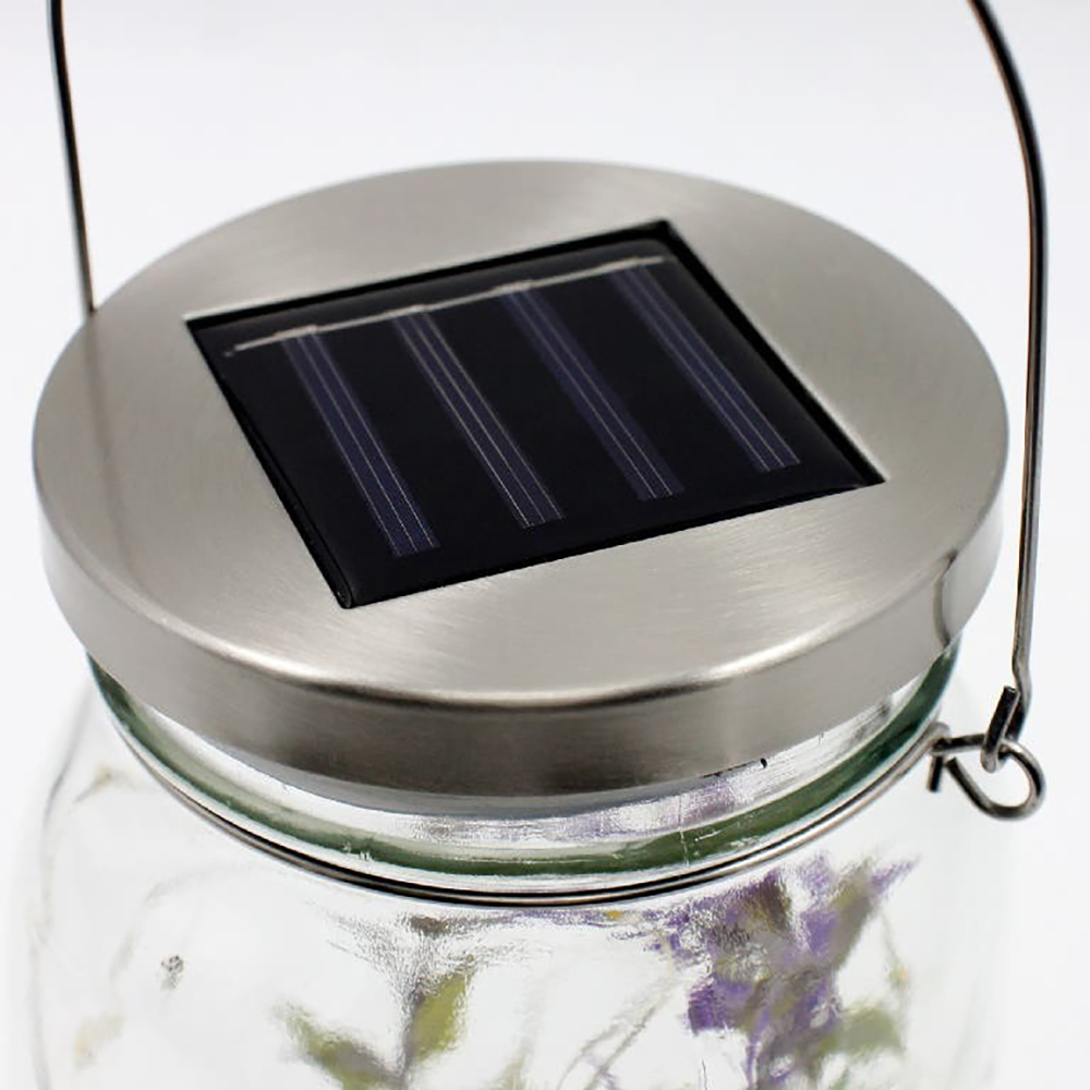 Lampa solara, LED, 3000K, tip borcan, transparent