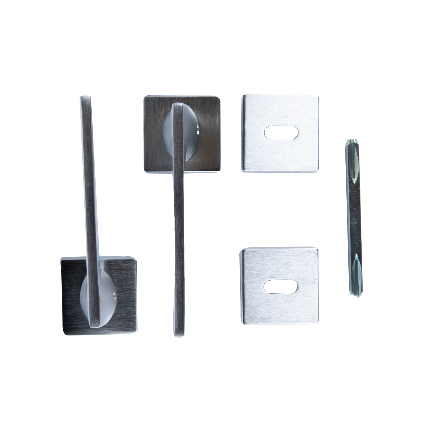 Maner usa, rozeta 50 x 50 mm, cheie, crom satin  Diana