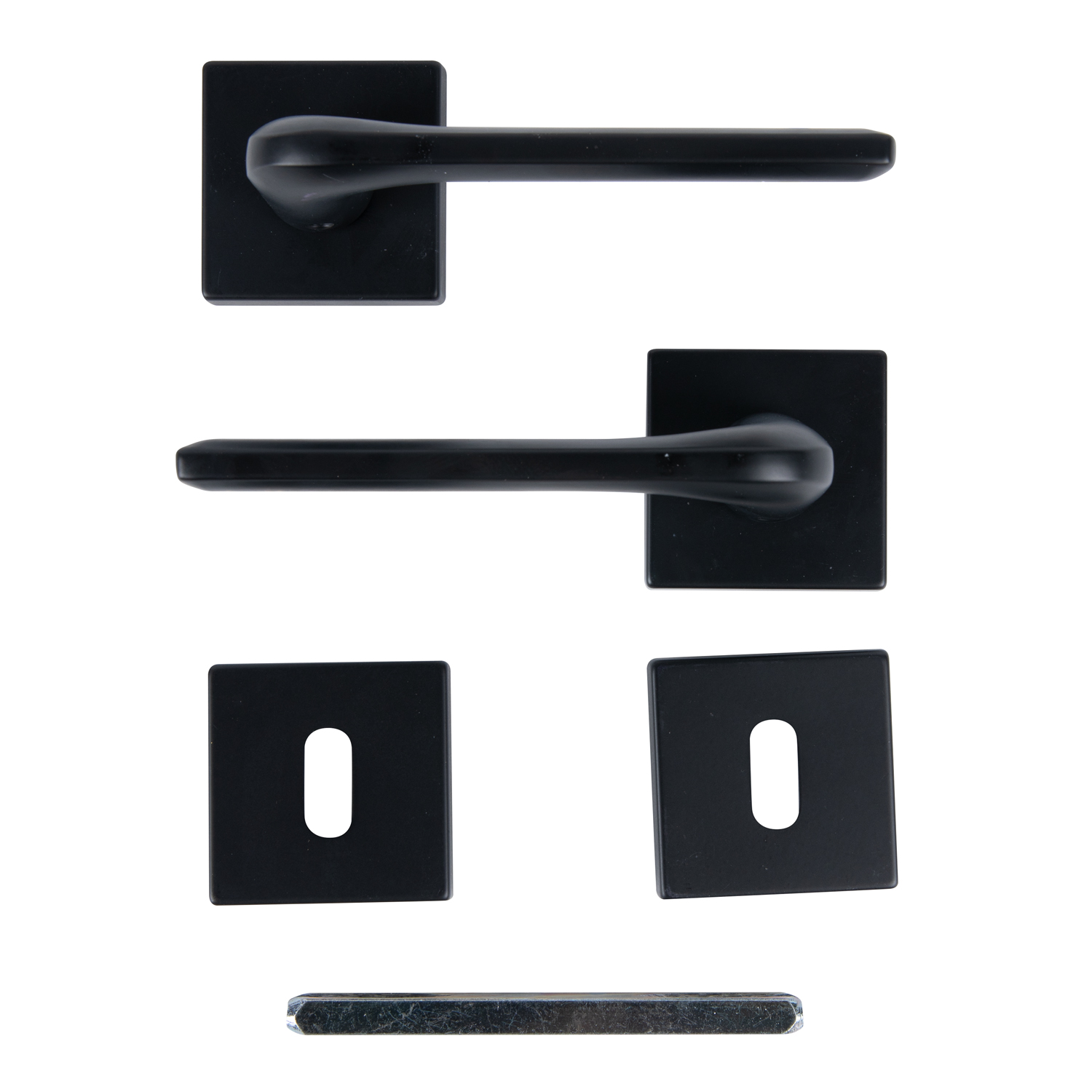 Maner usa, rozeta 50 x 50 mm, cheie, negru Vittoria