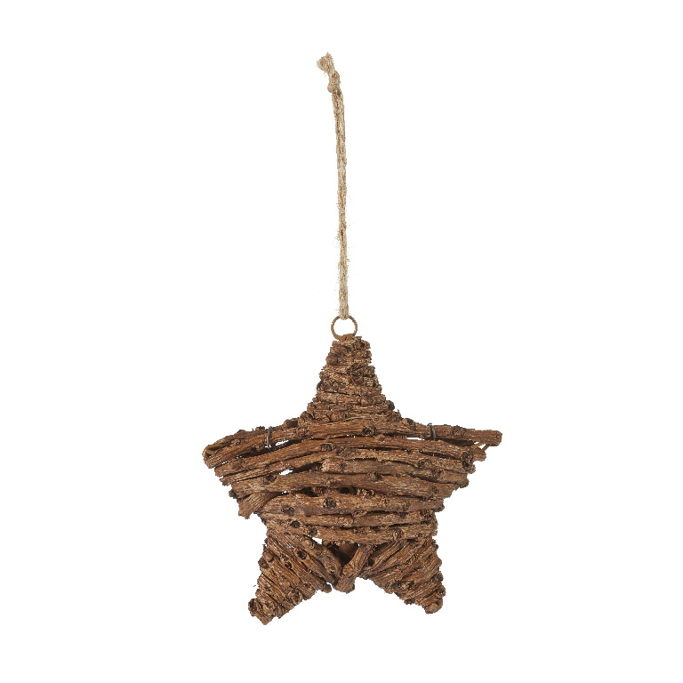 Decoratiune Craciun, model stea, 11 cm, maro