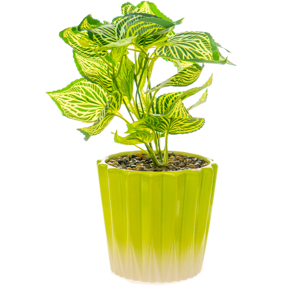 Planta artificiala verde in vas ceramic, 30 cm