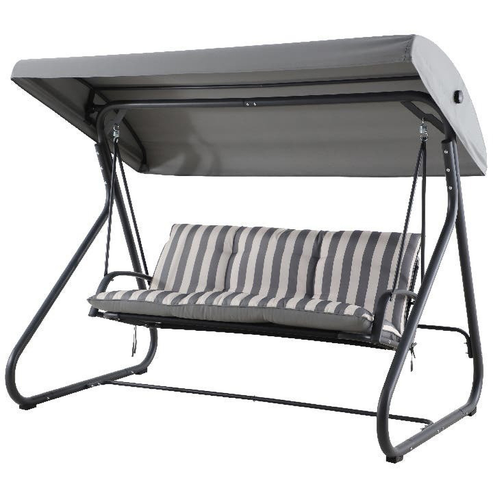 Balansoar gradina Colorado, 3 locuri, 206 x 130 x 165 cm, gri