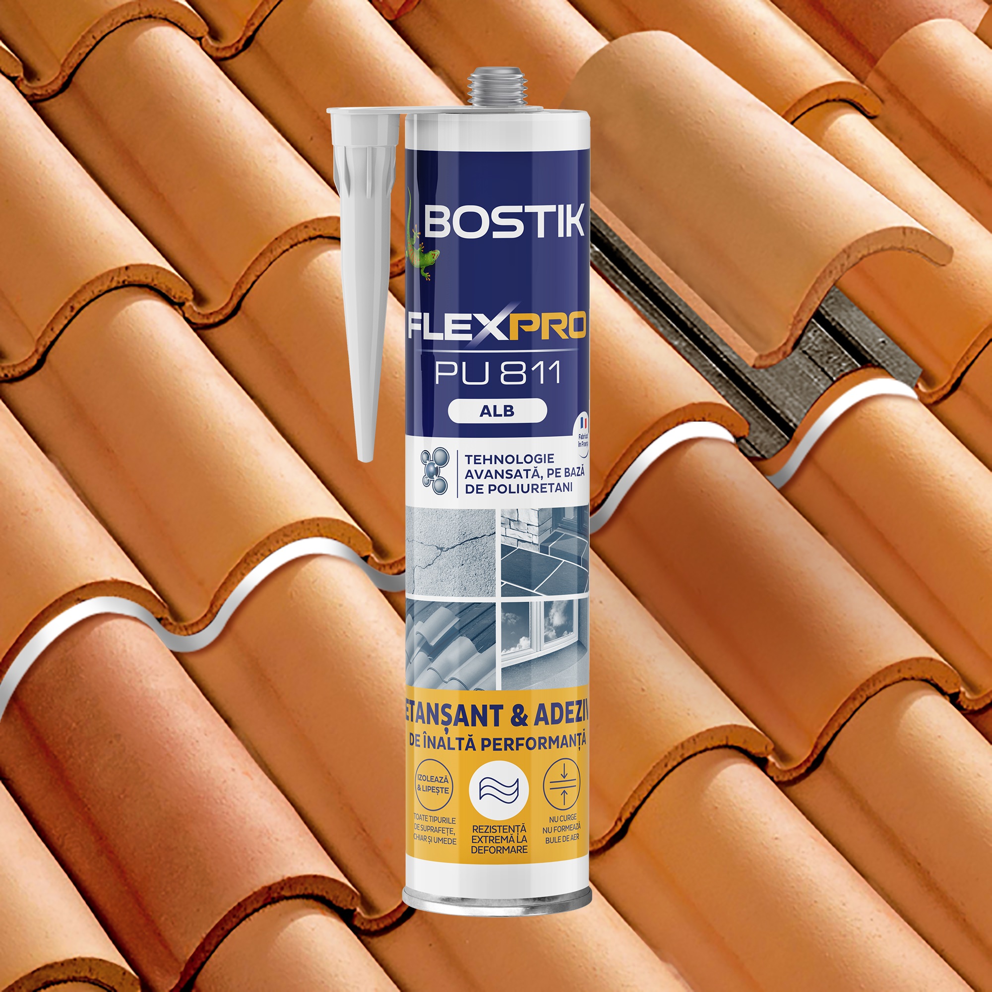 Etansant BOSTIK FlexPro PU 811, negru, 300 ml