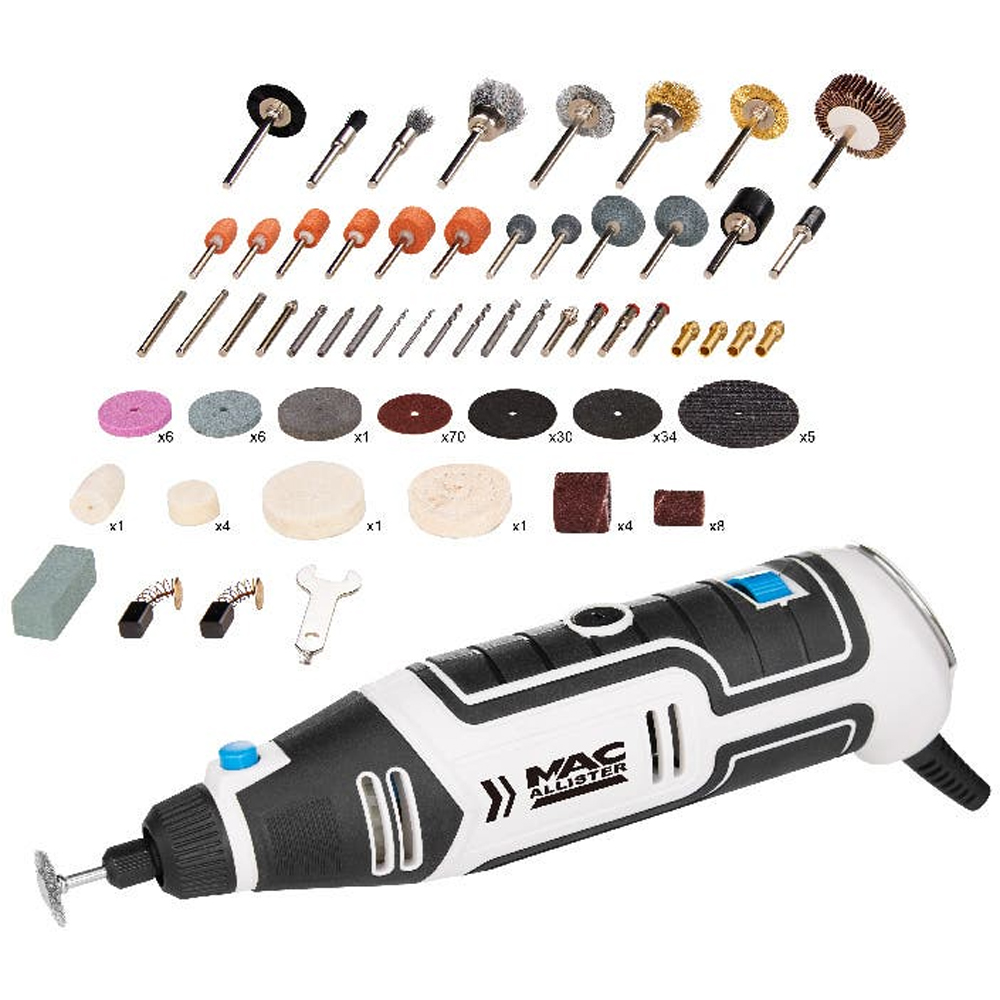 Mini unealta rotativa Mac Allister, 130W, kit 213 accesorii