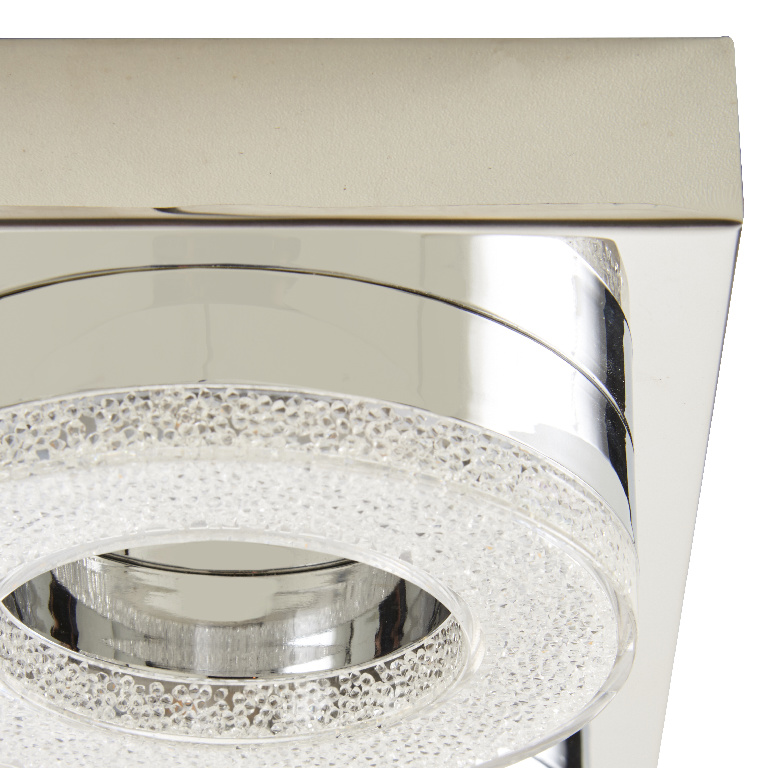 Plafoniera LED GOODHOME Perna, 4 x 16W, 1700lm, alb cald, crom