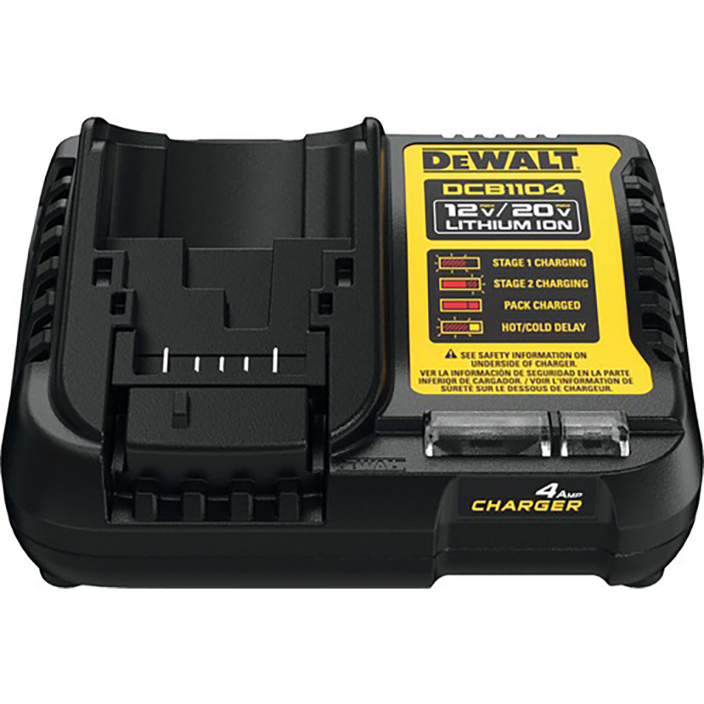 Statie incarcare compacta DeWALT XR DCB1104-QW, 14.5 x 11.5 x 7.0 cm, Li-Ion, 12-18V, 4A,  negru/galben