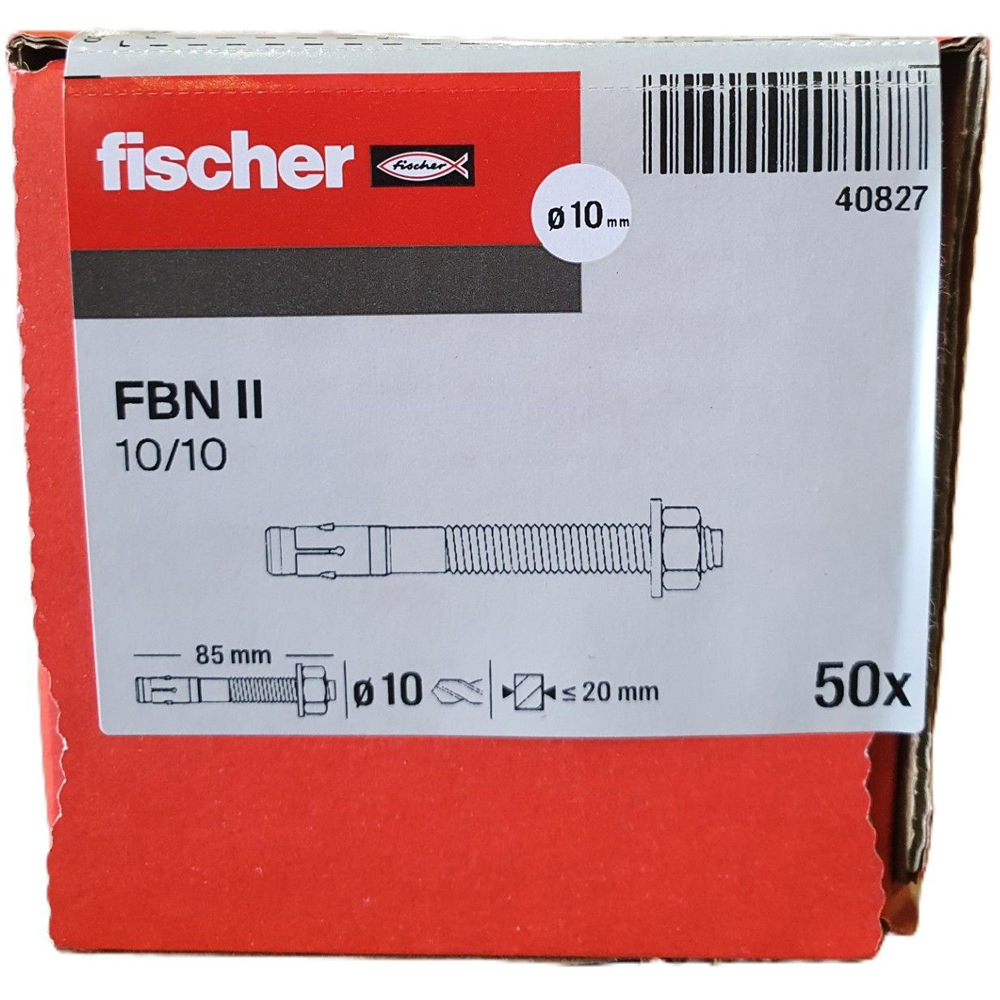 Ancora metalica FISCHER FBN II, 10 x 85 mm, 50 buc, argintiu