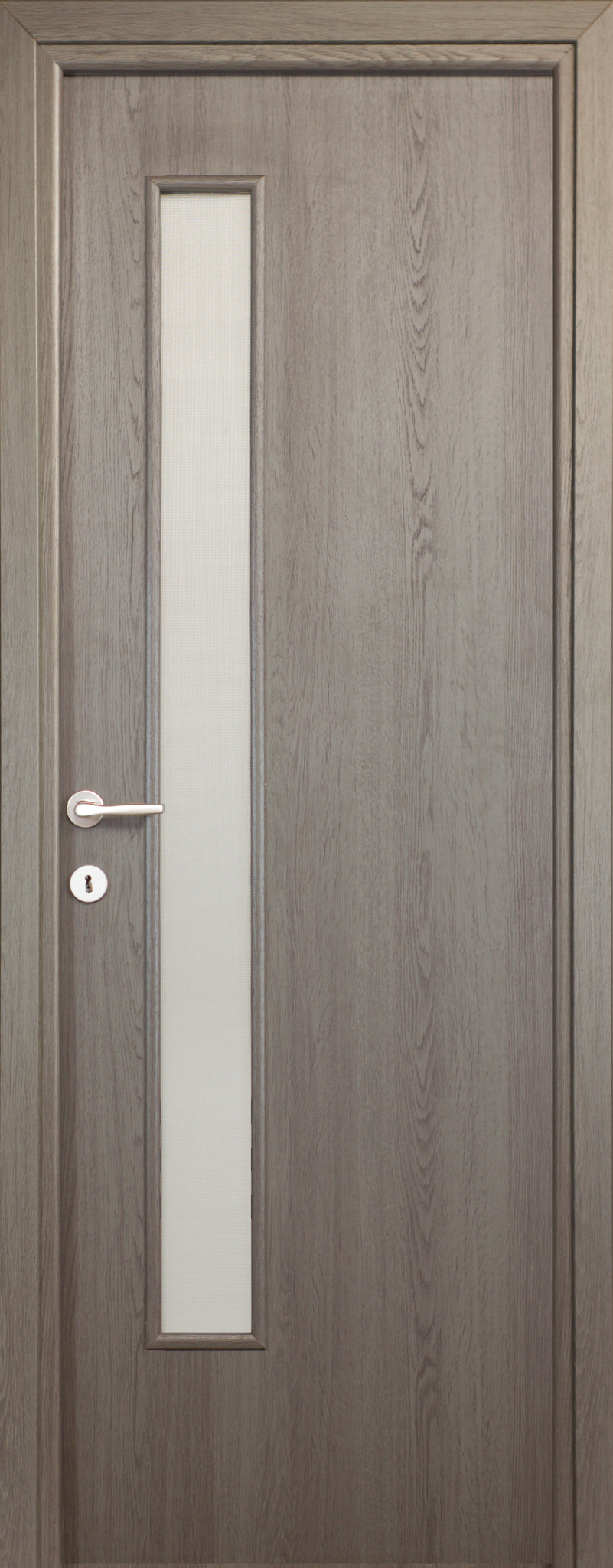 Usa interior Karpat, cu geam, reversibila, MDF, 78 x 203 cm, gri antracit