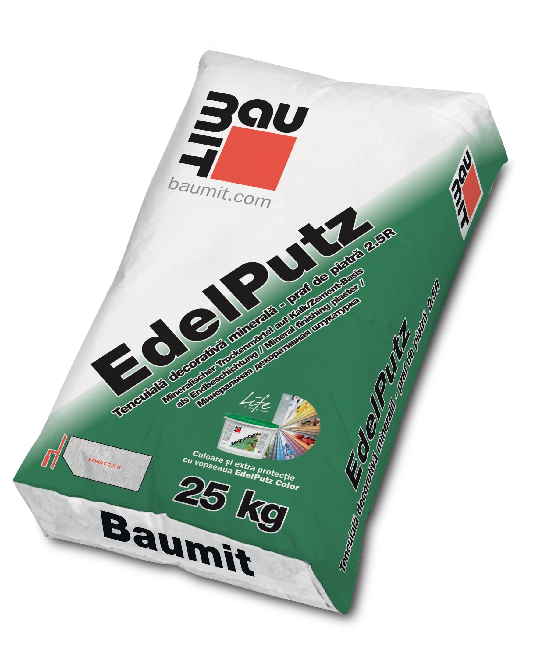 Tencuiala decorativa BAUMIT EdelPutz, structura scoarta de copac, granulatie 2.5R, 25 Kg