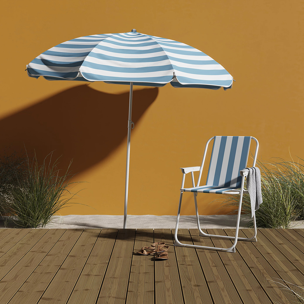 Scaun terasa Curacao, otel, 57 x 54.5 x 80 cm, albastru