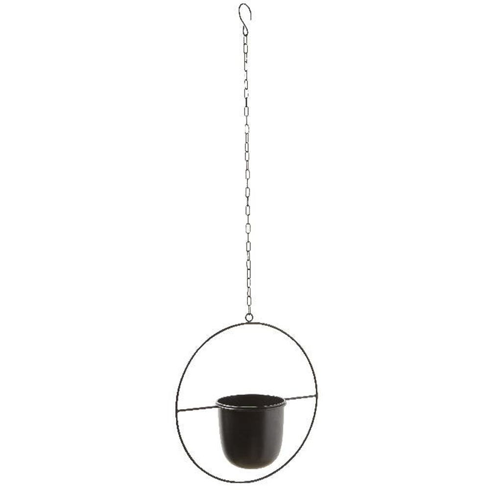 Suport ghiveci flori GOODHOME Makah, metal, 15 x 34 cm, negru