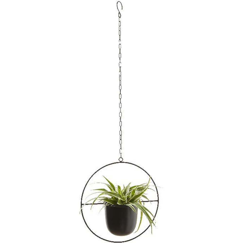 Suport ghiveci flori GOODHOME Makah, metal, 15 x 34 cm, negru