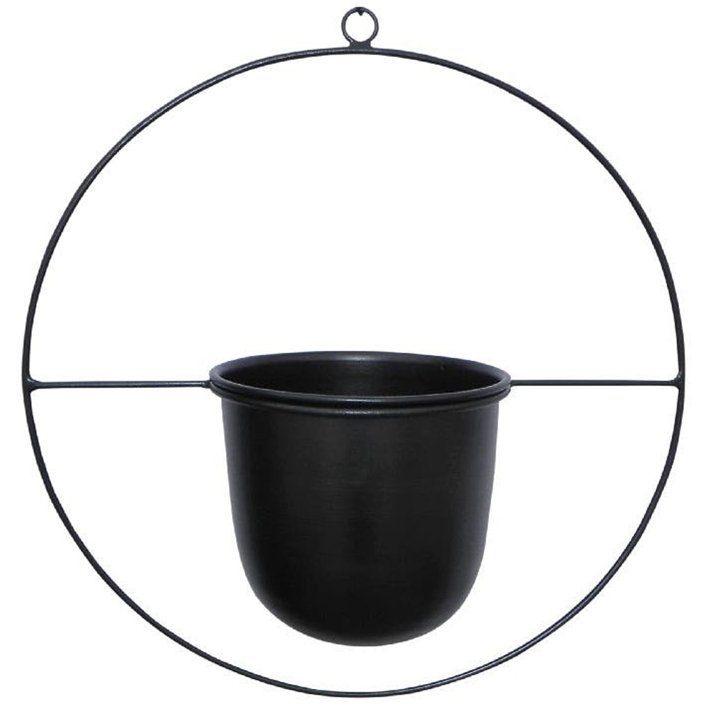 Suport ghiveci flori GOODHOME Makah, metal, 15 x 34 cm, negru