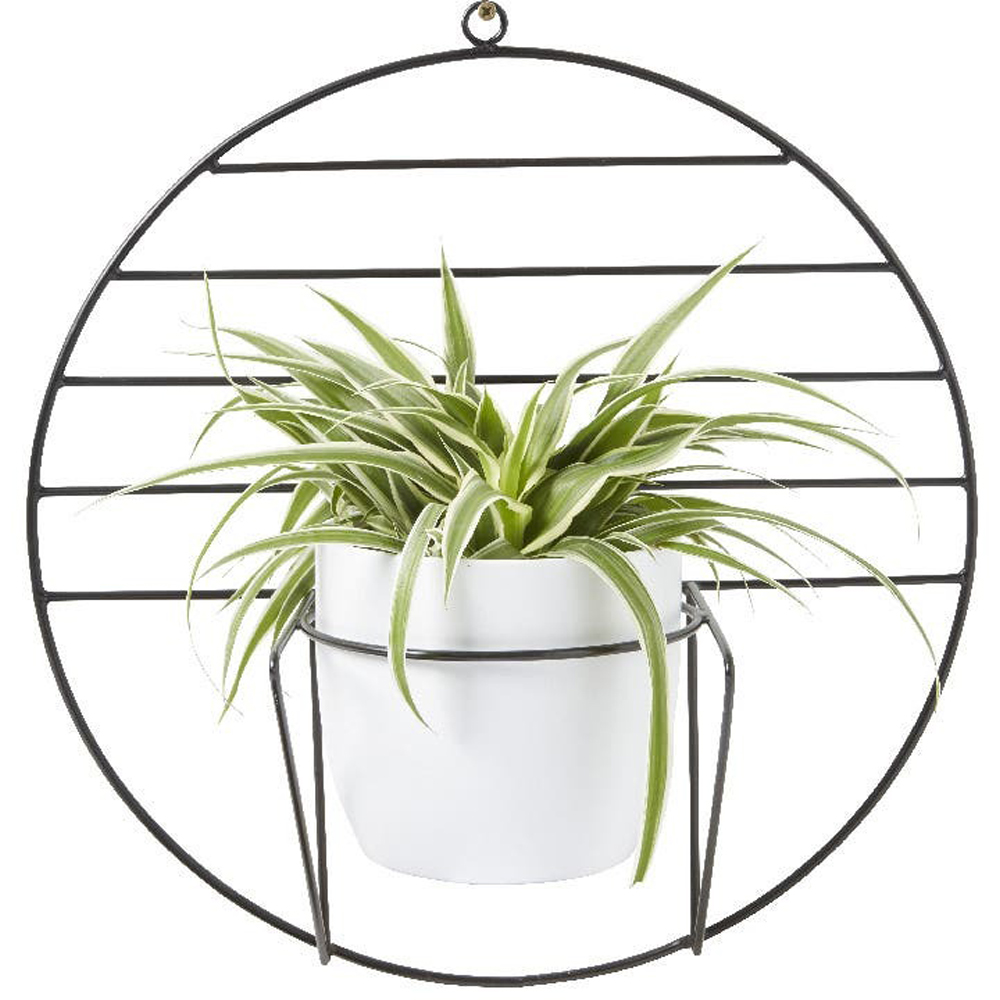Suport ghiveci flori GOODHOME, metal, 41 x 40 cm, negru