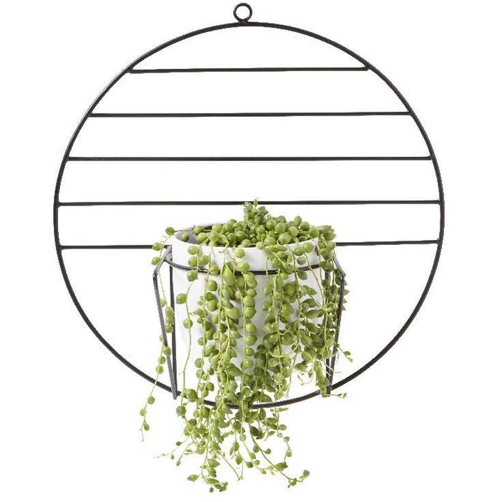 Suport ghiveci flori GOODHOME, metal, 41 x 40 cm, negru