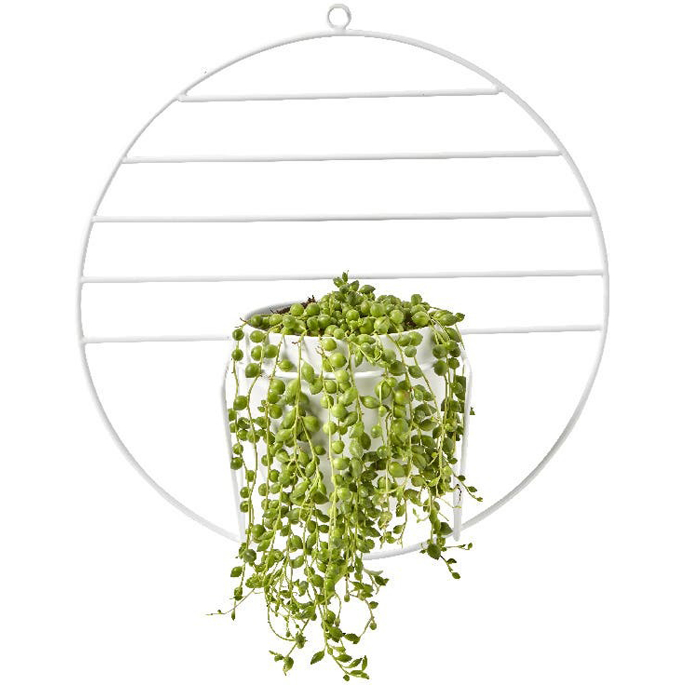 Suport ghiveci flori GOODHOME, metal, 41 x 40 cm, alb