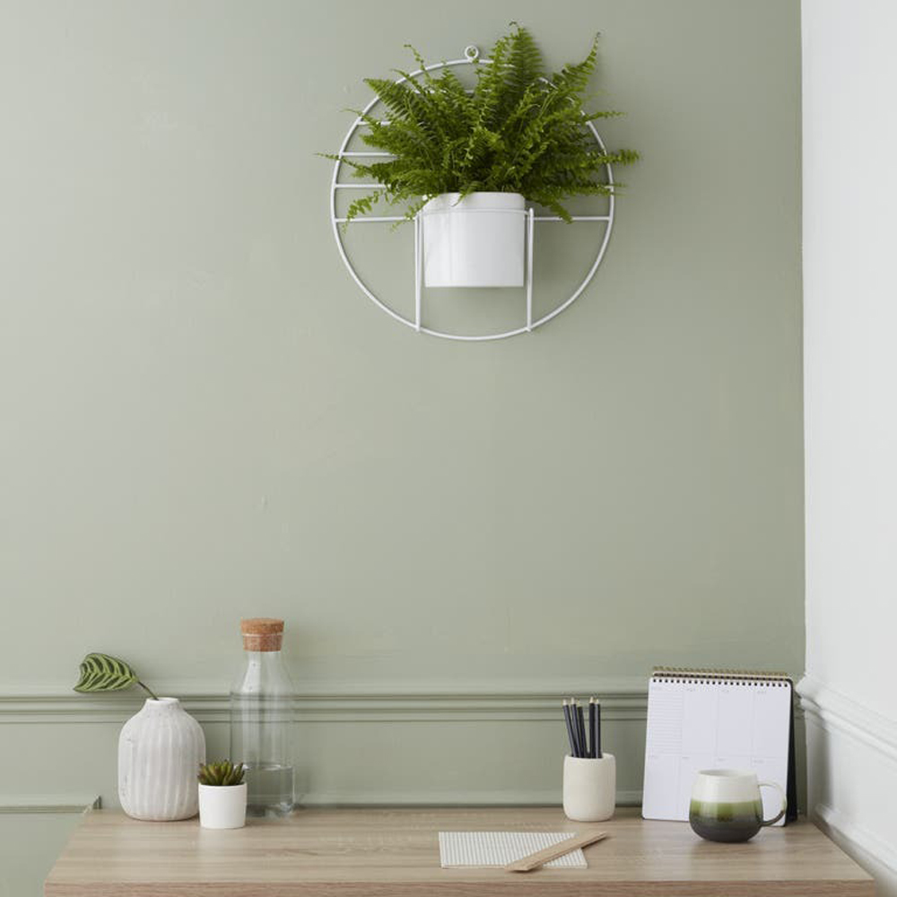 Suport ghiveci flori GOODHOME, metal, 41 x 40 cm, alb
