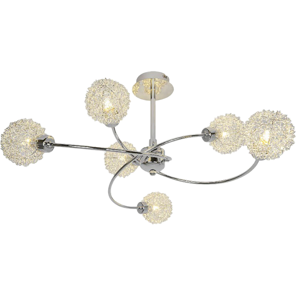 Lampa GOODHOME Caelus, 6 x G9, 40W, metal, argintiu