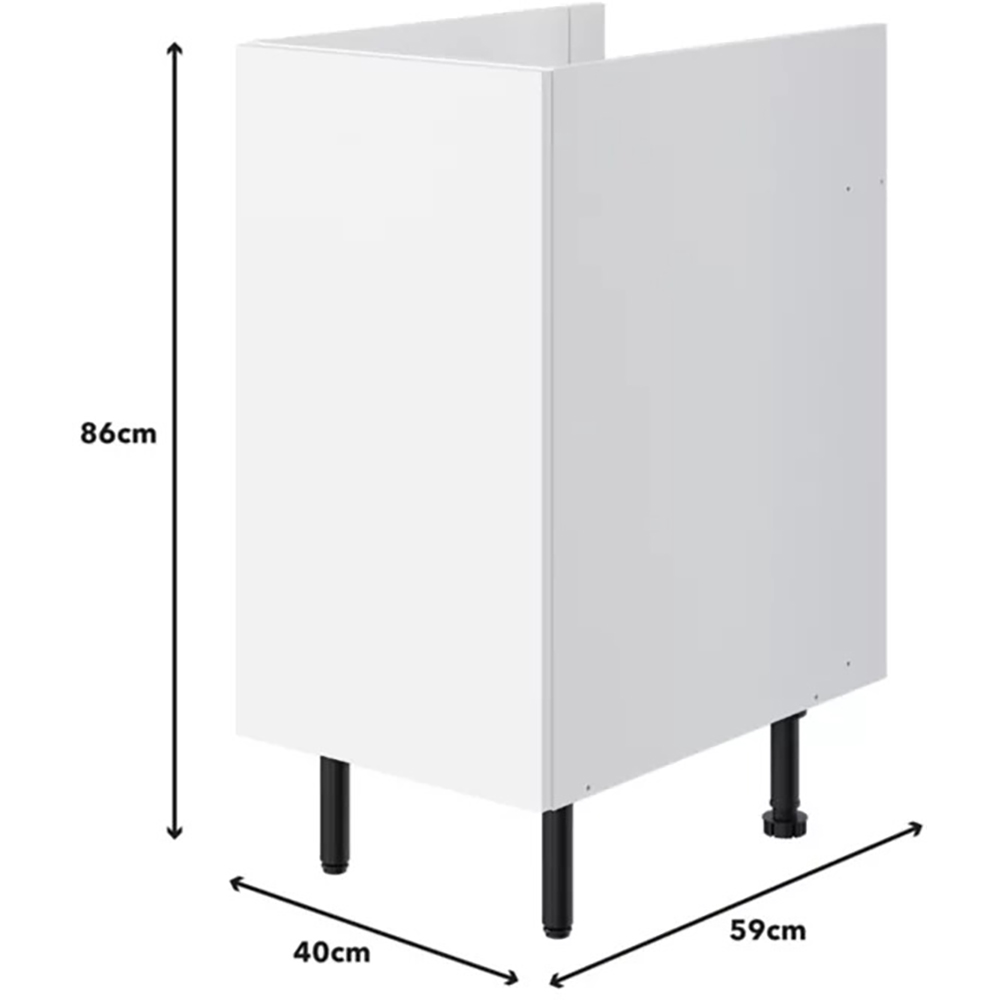 Corp inferior bucatarie Pragma, PAL, 40 x 59 x 86 cm, alb