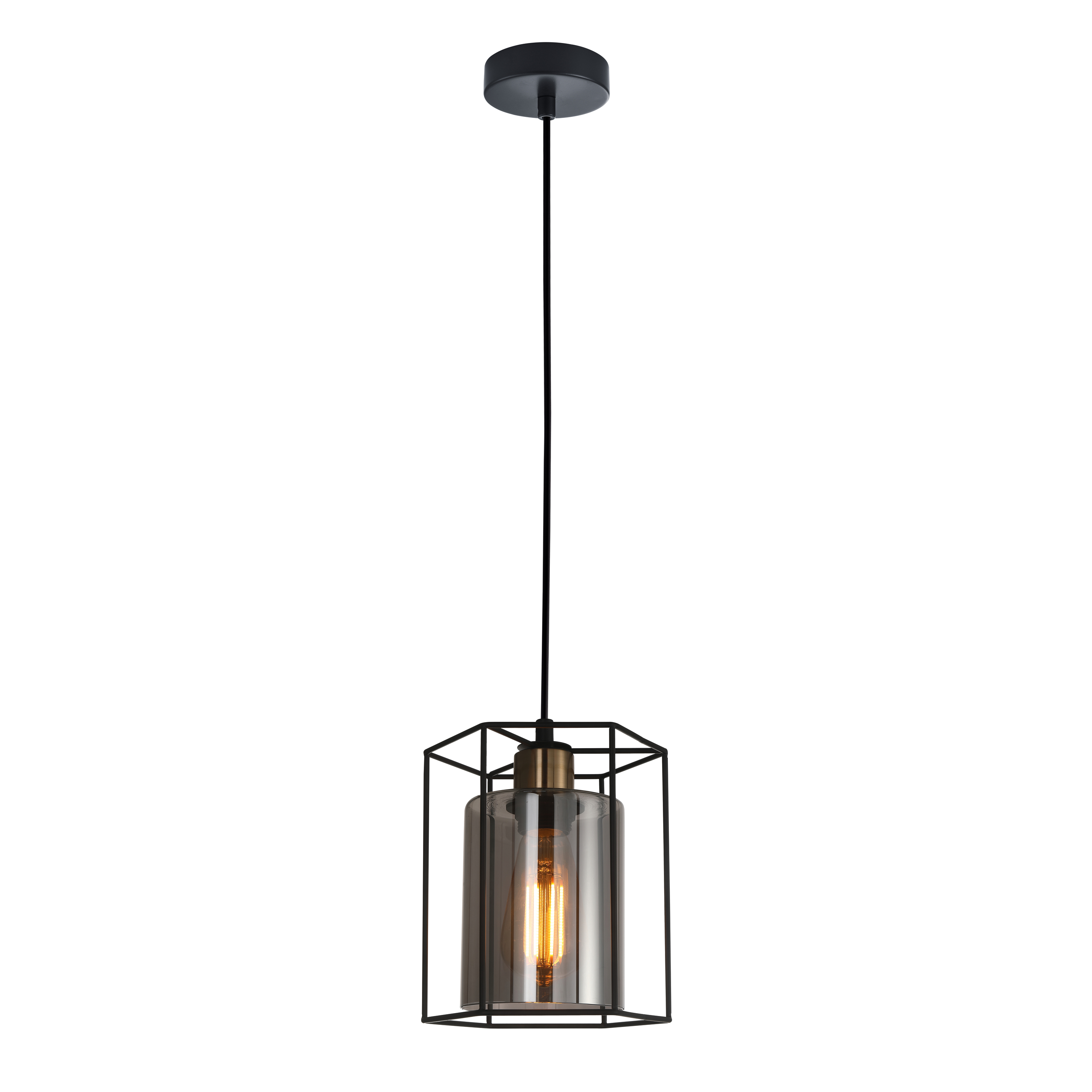 Lampa suspendata, neagra, 40W, 1 bec Kalula