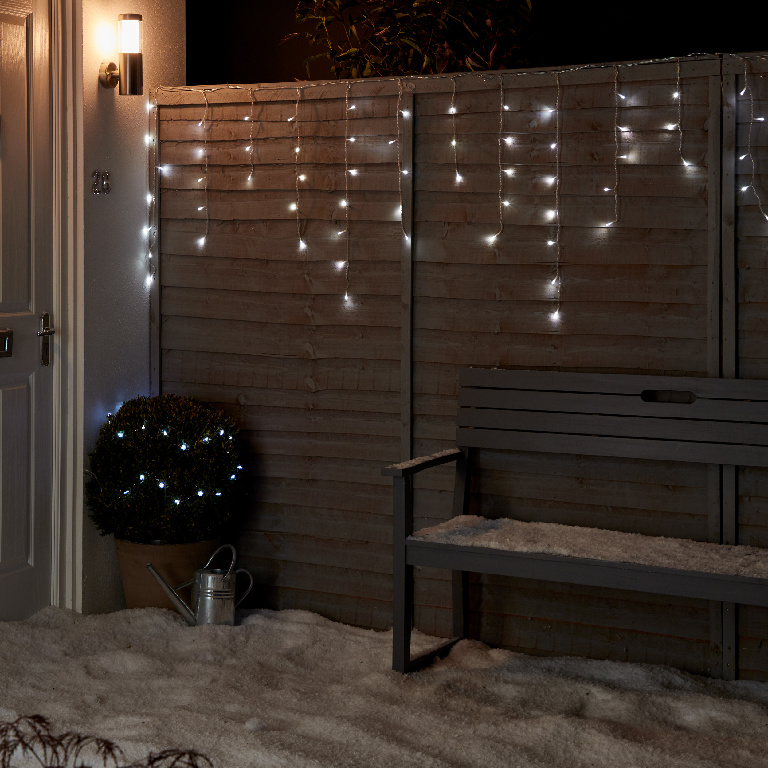 Perdea de lumini ICICLE UOSF2202, 300 leduri, 3m, iluminare alb cald