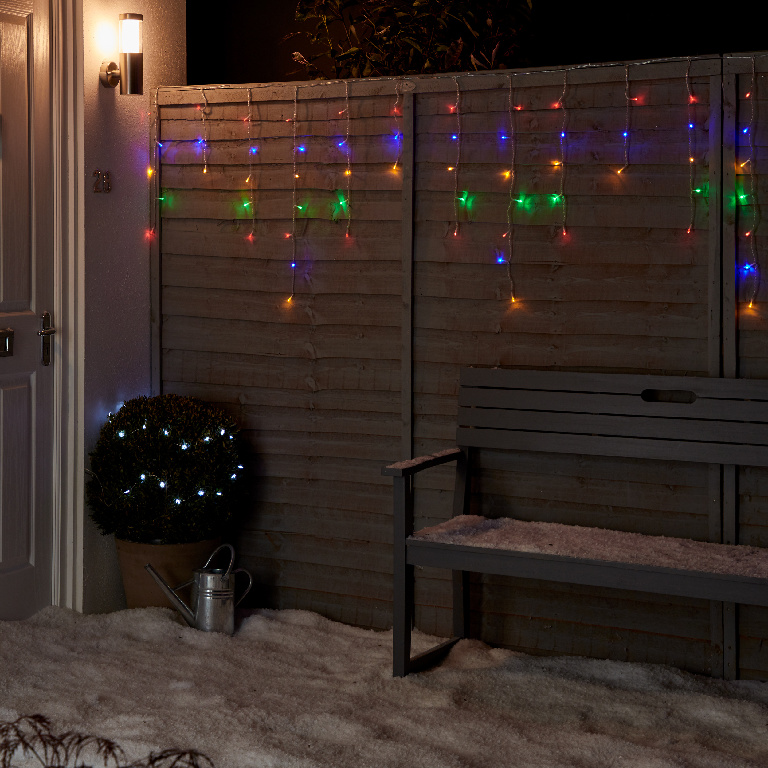 Perdea de lumini ICICLE UOSF2204, 300 leduri, 8 functii, 10m, iluminare multicolor