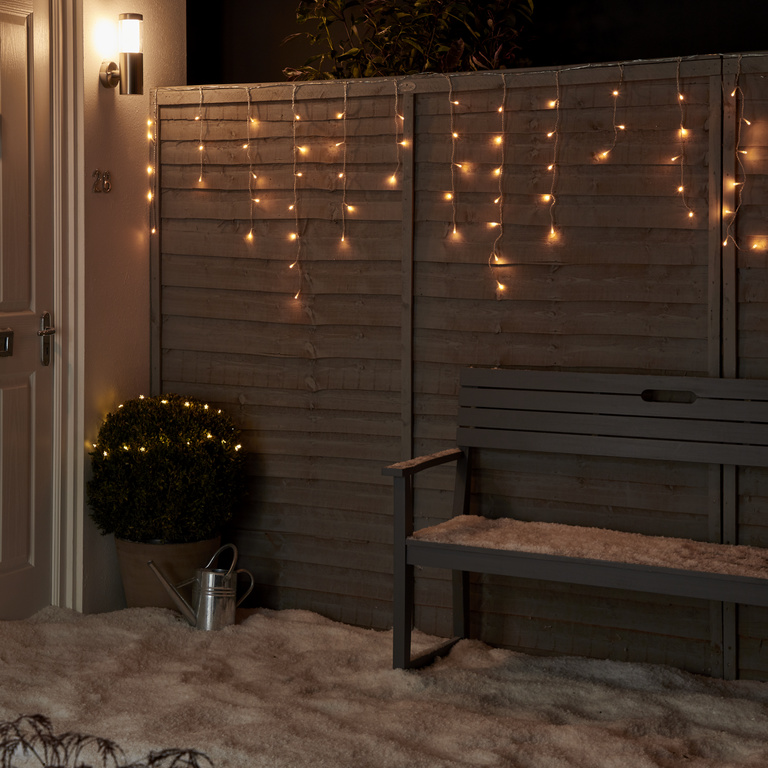 Perdea de lumini LED UOSF2206, 720 leduri, 35.95m, iluminat alb cald