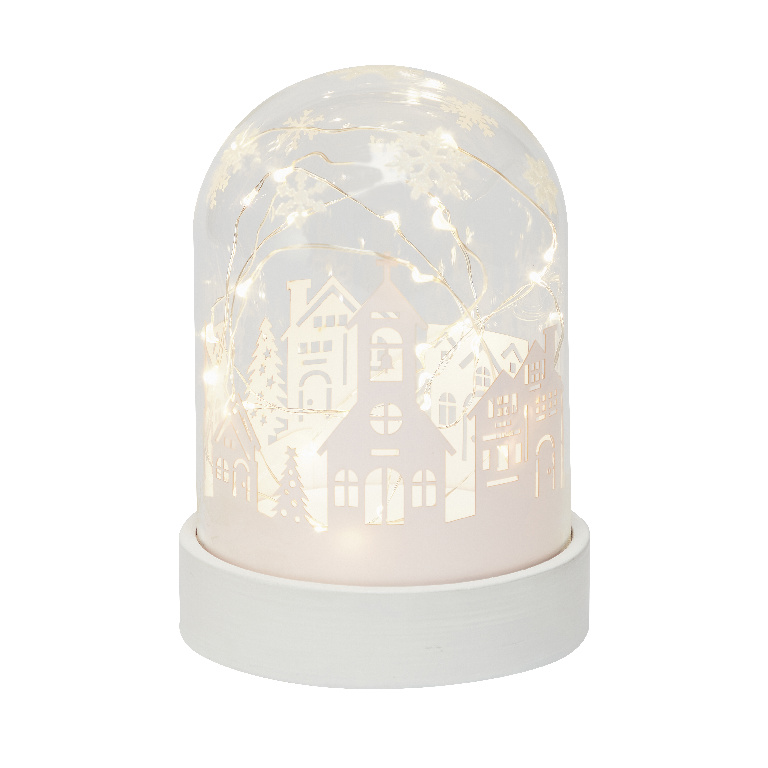 Decoratiune luminoasa Craciun mini cupola, LED, 15 cm