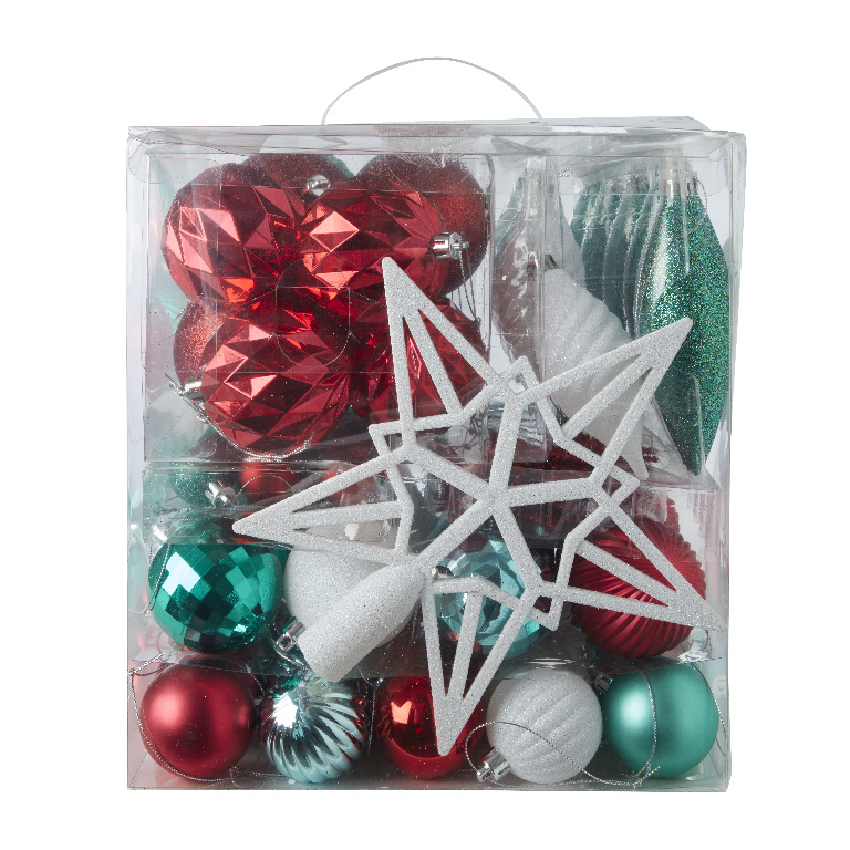 Set globuri brad Festive, 100 bucati, multicolor