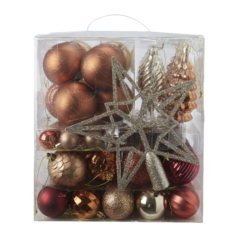 Set globuri brad Higland, 100 bucati, multicolor
