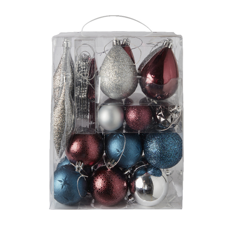 Set globuri brad Midnight, 40 bucati, multicolor