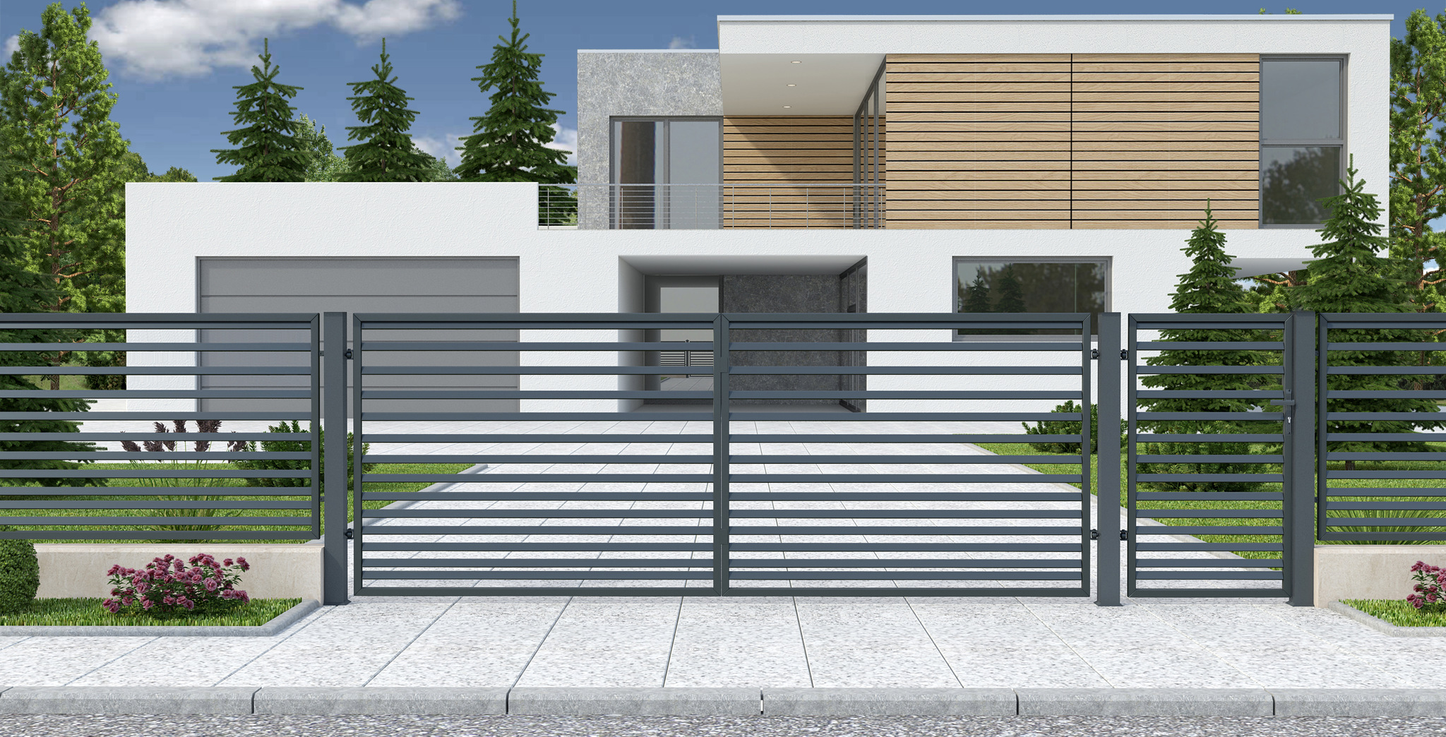 Poarta metalica pietonala Stela, otel galvanizat, 90 x 150 cm, deschidere dreapta  Polbram