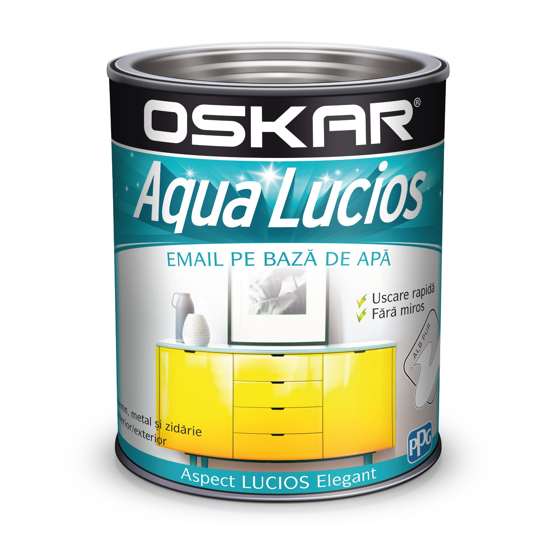 Oskar Aqua Lucios Email Alb Pur 2.5