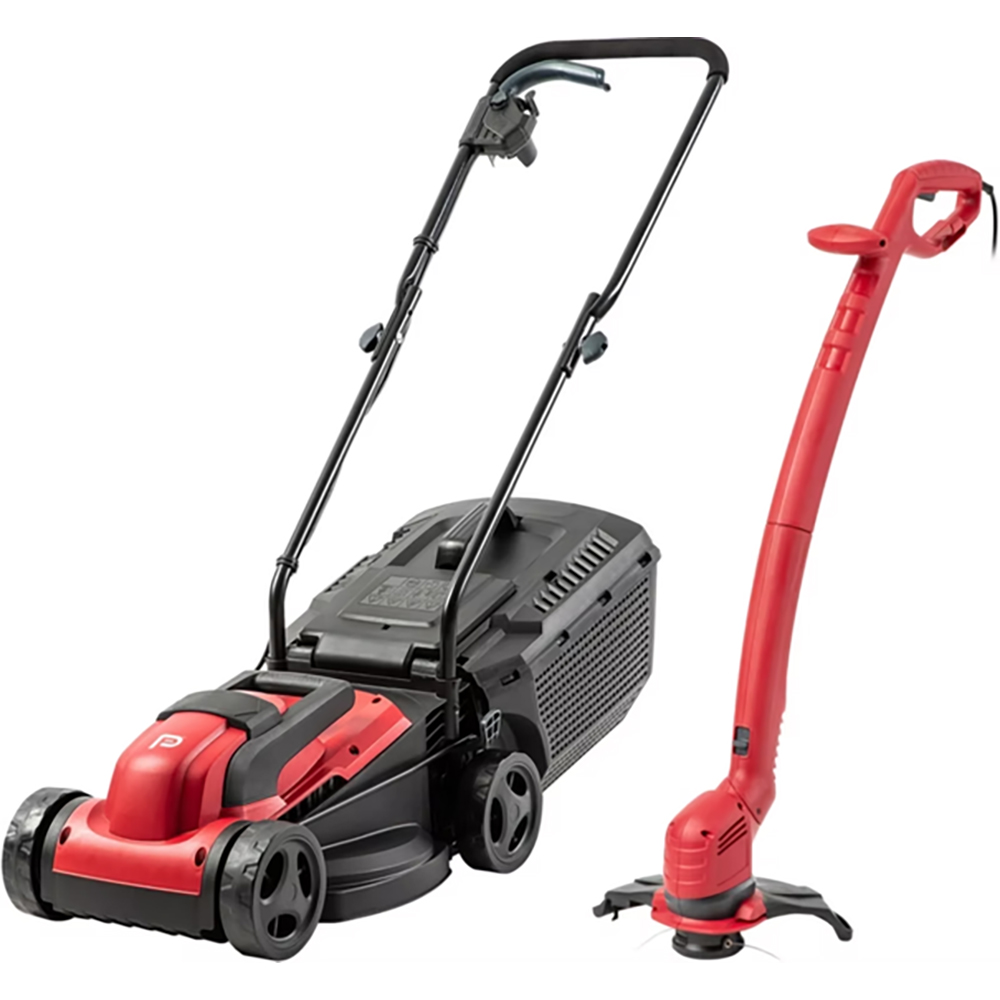 Set masina de tuns gazon PERFORMANCE POWER, Electrica, 1200W, latime taiere 32 cm, rosu